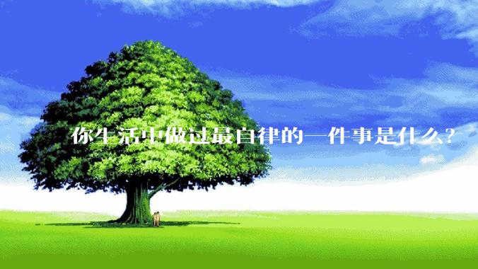 你生活中做过最自律的一件事是什么？