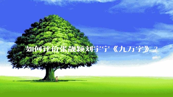 如何评价张靓颖刘宇宁《九万字》?