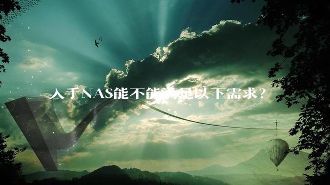 入手NAS能不能满足以下需求？