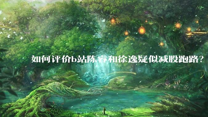 如何评价b站陈睿和徐逸疑似减股跑路？