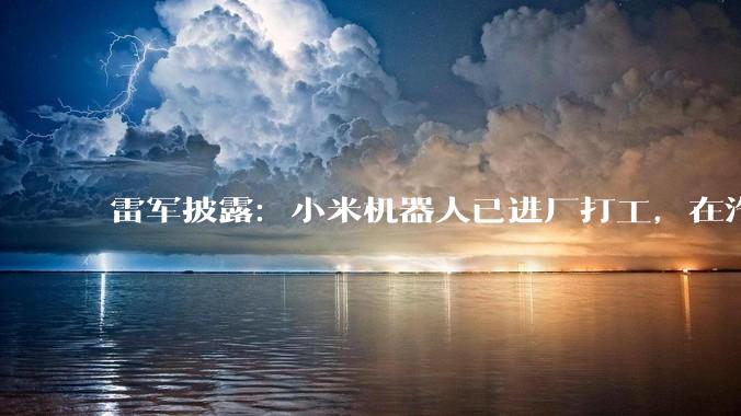 雷军披露：小米机器人已进厂打工，在汽车厂拧螺丝、搬运料箱_螺母_人形_上件