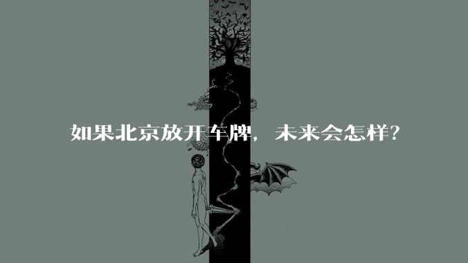 如果北京放开车牌，未来会怎样？