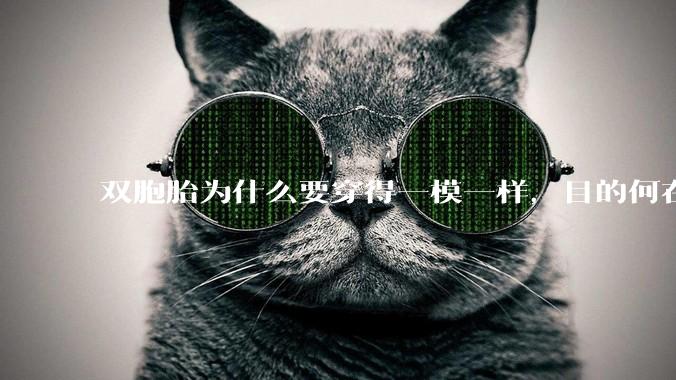 双胞胎为什么要穿得一模一样，目的何在？
