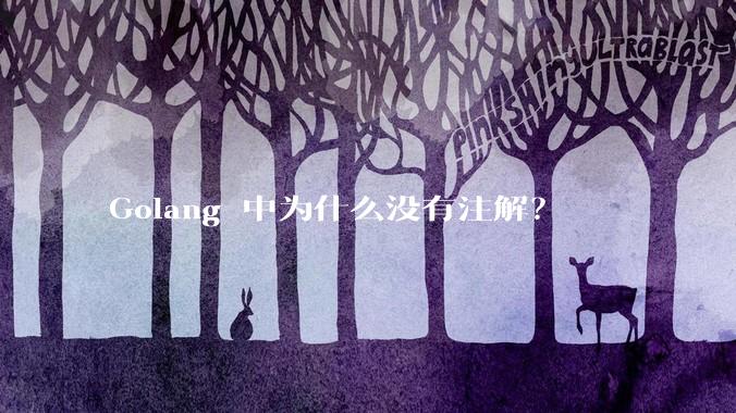 Golang 中为什么没有注解？